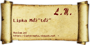 Lipka Máté névjegykártya