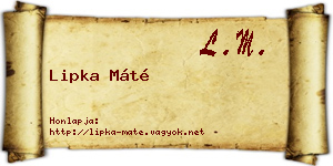 Lipka Máté névjegykártya